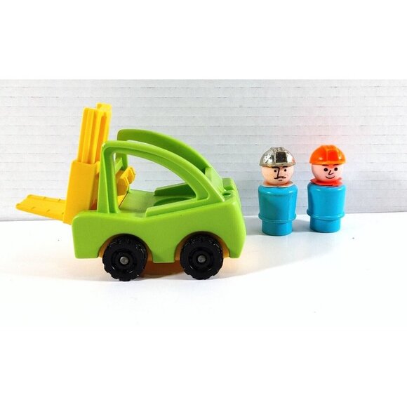 Fisher Price Little People Vintage construction truck & 2 men figures lot - Picture 1 of 3